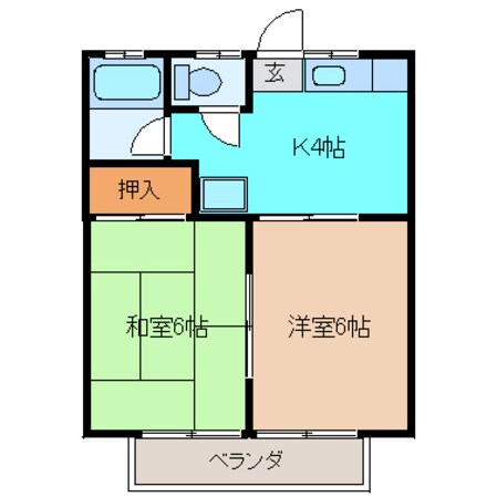 古川駅 徒歩5分 2階の物件間取画像